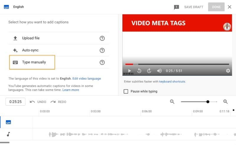 How to manually add subtitles to youtube videos