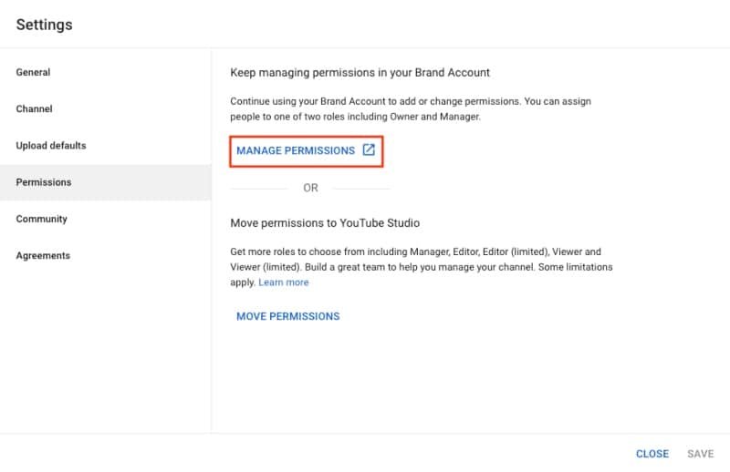 How to change ownership of a YouTube channel