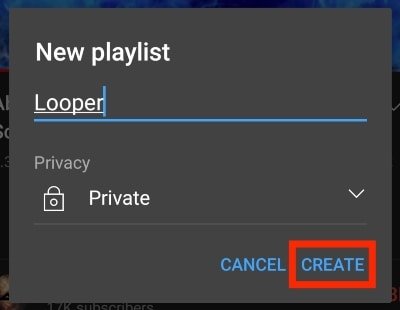 Create your new playlist