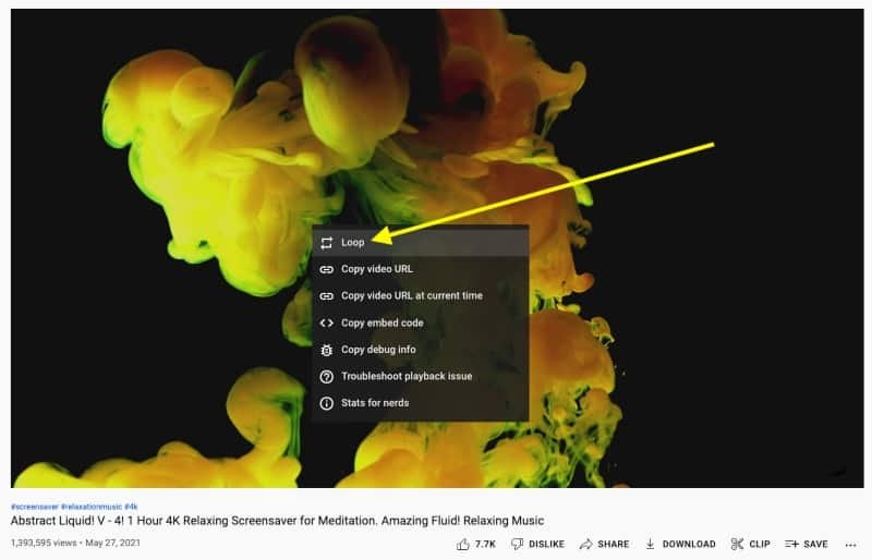 How to loop a YouTube video on desktop