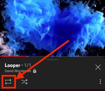 How to loop a youtube playlist on mobile