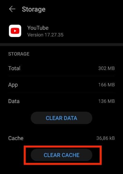 How to clear YouTube cache on the mobile app