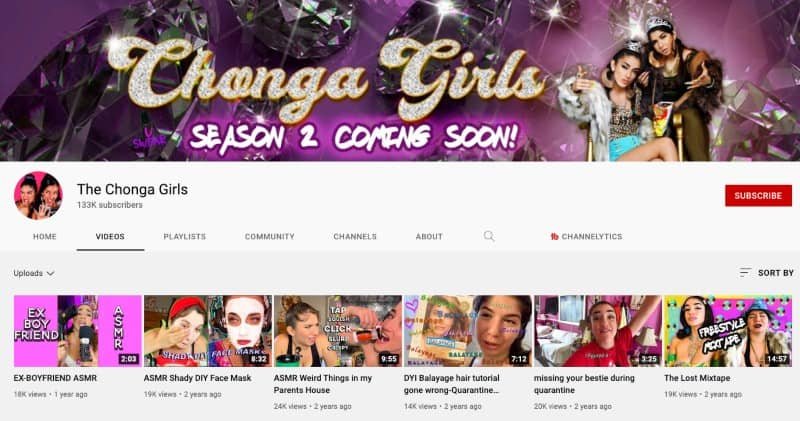 Chonga Girls YouTube Channel