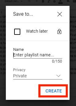 Create your Youtube playlist