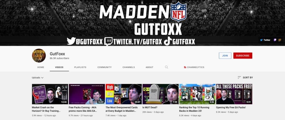 GutFoxx's YouTube channel