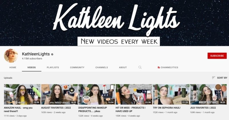 Kathleen Lights YouTube Channel