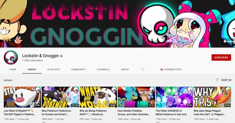 Lockstin & Gnoggin's YouTube channel