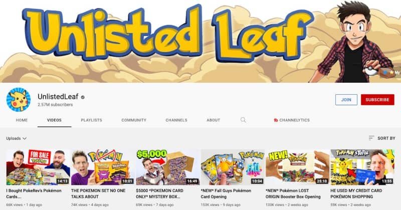 Unlisted Leaf's YouTube channel