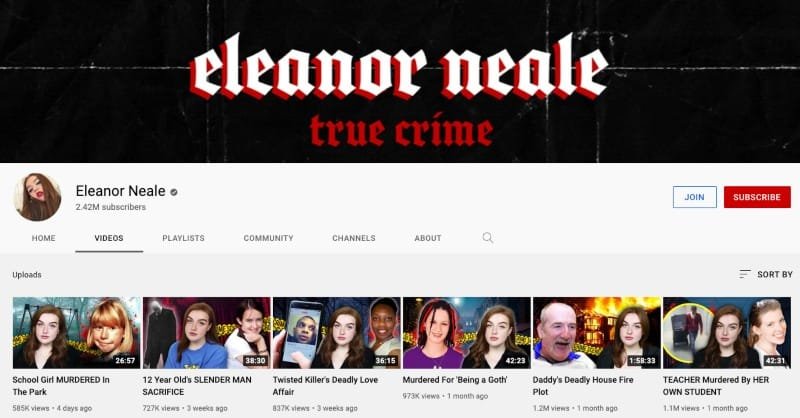 Eleanor Neale's YouTube channel