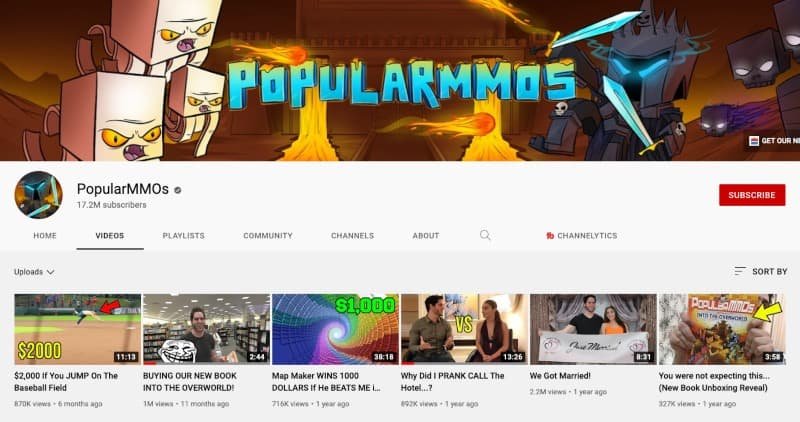 PopularMMOs YouTube Channel