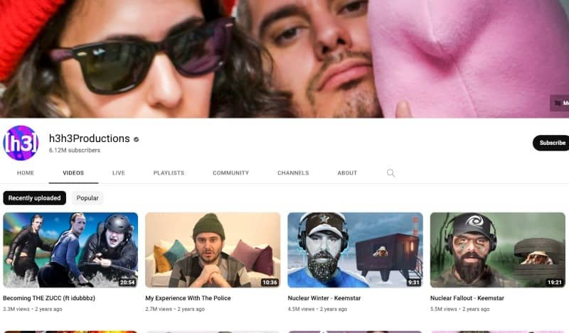 H3H3 Productions Youtube Channel