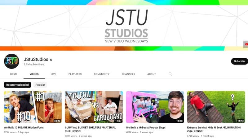 JStuStudios YouTube Channel