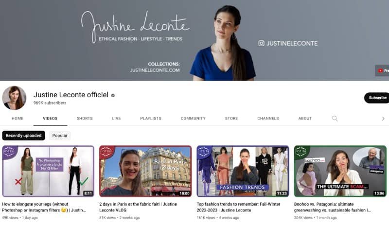 Justine Leconte is one of the most popular Fashion YouTubers