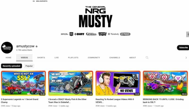 Musty is one of the best Rocket League YouTubers
