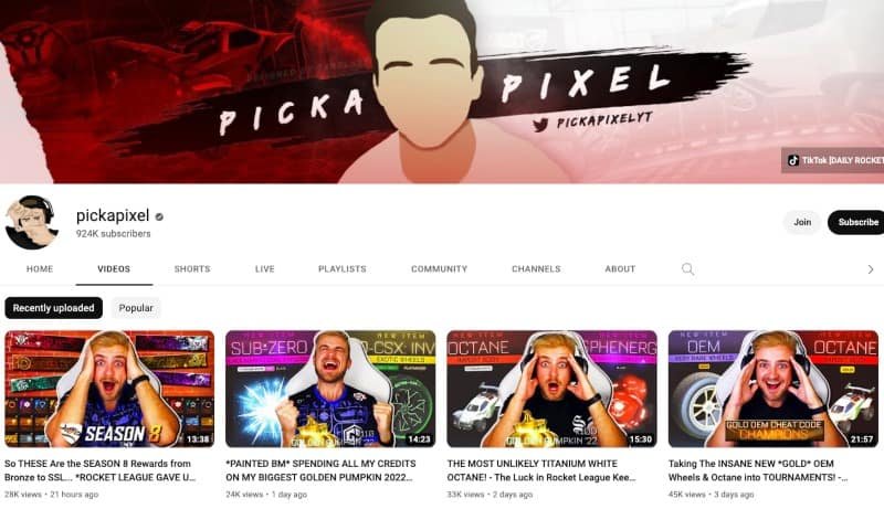Pickapixel's YouTube Channel
