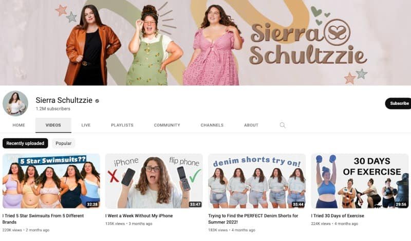 Sierra Schultzzie's YouTube Channel