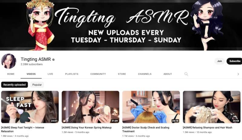 TingTing ASMR's YouTube Channel