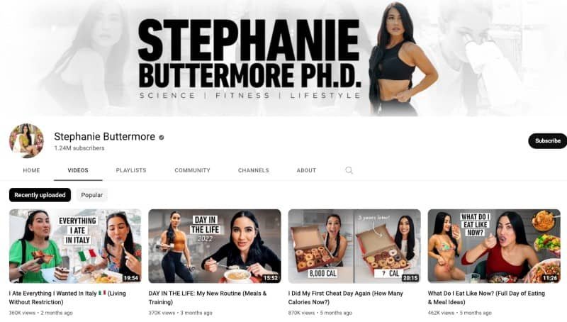 stephanie buttermore's youtube channel