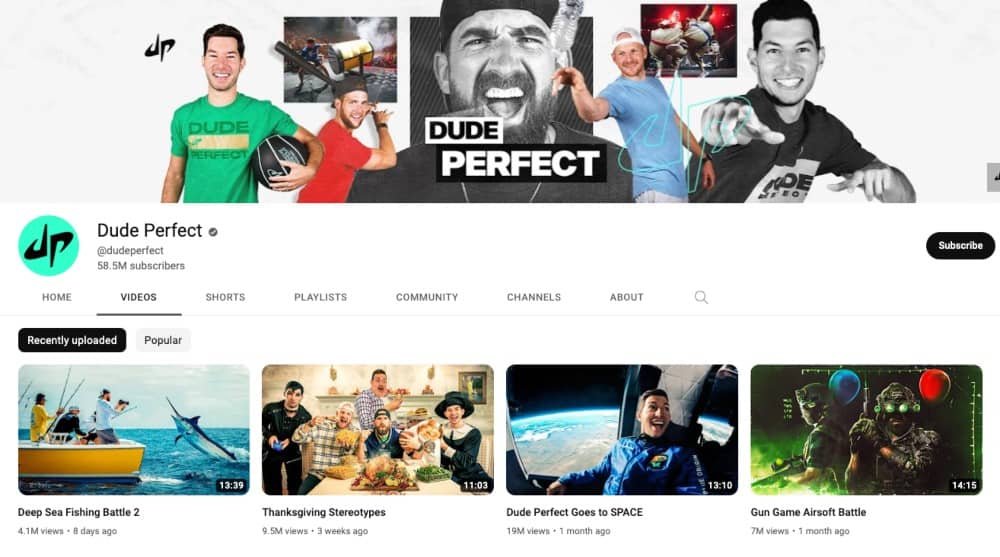 Dude Perfect YouTube channel