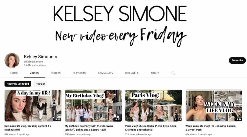 Kelsey Simone is one of the most popular YouTubers that live in New York