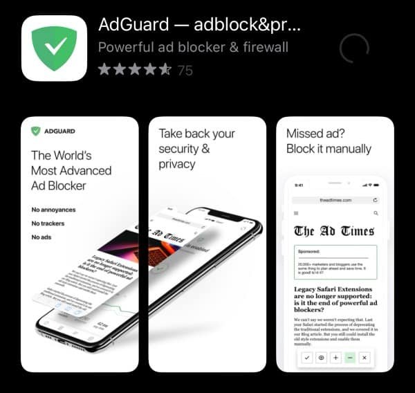 Select your adblocker app