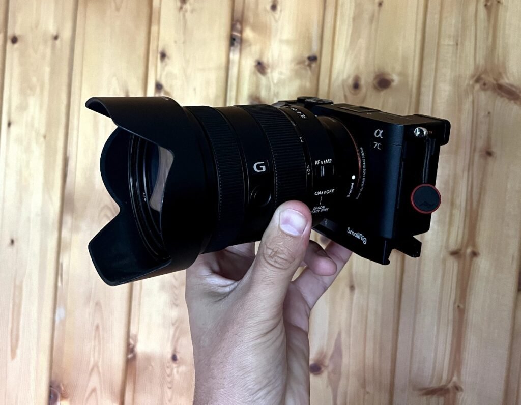 Sony A7C Camera with Smallrig L Bracket and Sony G 24-105mm lens